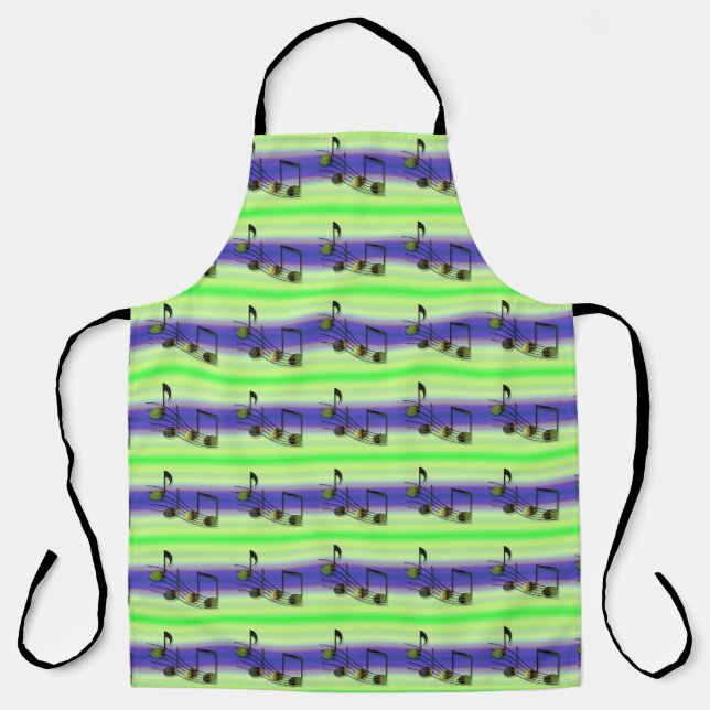 Delantal Apron de impresión de Dubstep Notes All-Over (Anverso)