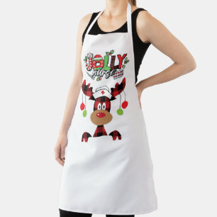 Delantal Apron de impresión de enfermera jolly, medio