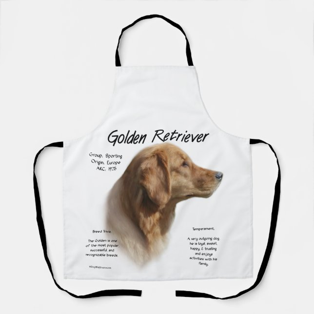 Delantal Apron de impresión de Golden Retriever All-Over (Anverso)