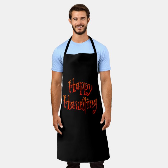 Delantal Apron de impresión de Happy HauntingAll-Over (Gastado)