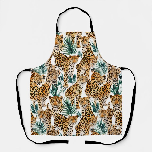 Delantal Apron de impresión de leopardo elegante - Moda y d (Anverso)