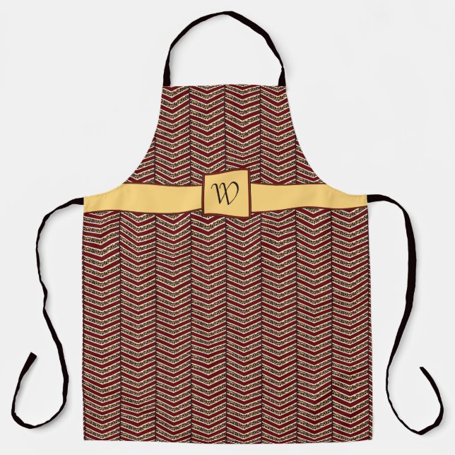 Delantal Apron de impresión de leopardo Print Chevron todo  (Anverso)