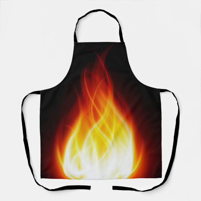 Delantal Apron de impresión de llamas brillantes (Anverso)