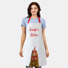 Delantal Apron de impresión de nombre de pollo divertido