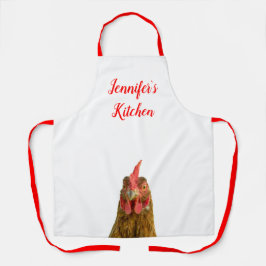 Delantal Apron de impresión de nombre de pollo divertido