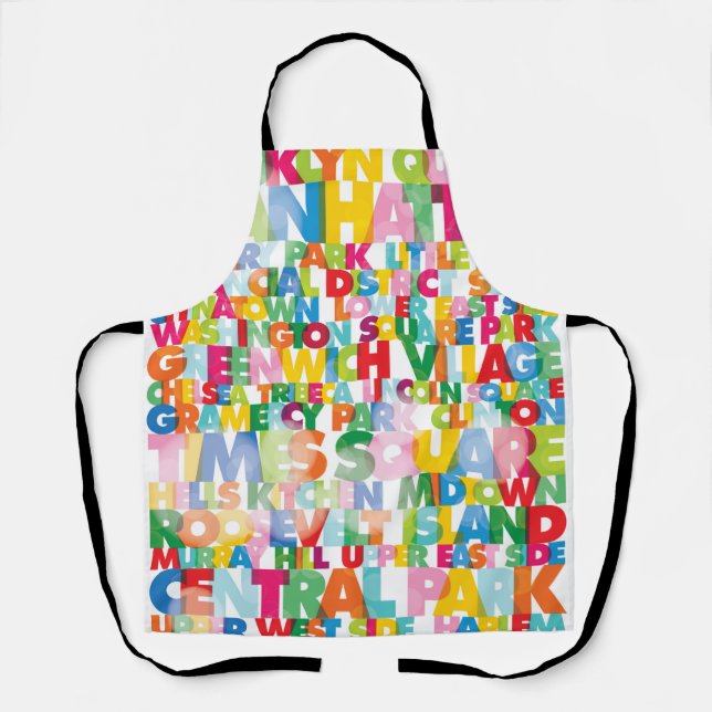 Delantal Apron de impresión de NYC Boroughs (Anverso)