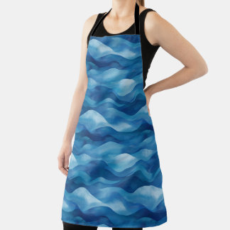 Delantal Apron de impresión de ondas azules mediterráneas