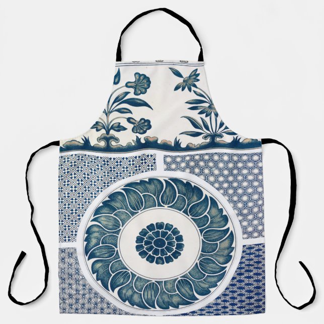 Delantal Apron de impresión de ornamentos florales clásicos (Anverso)