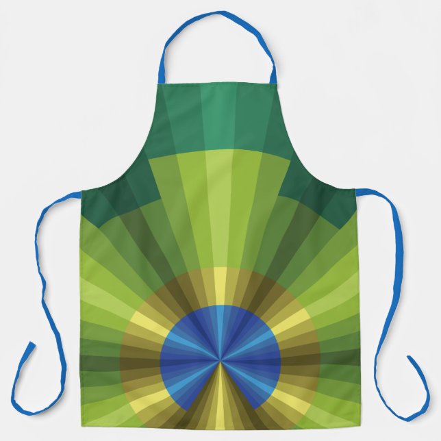 Delantal Apron de impresión de Peacock Illusion All-Over (Anverso)