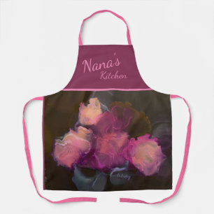 Delantal Apron de impresión de Pink Peonies