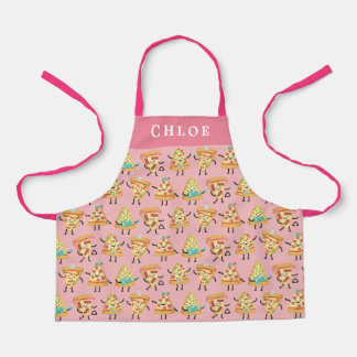 Delantal Apron de impresión de pizzas rosadas personalizada