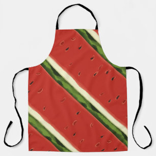 Delantal Apron de impresión de sandía de color rojo brillan