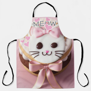 Delantal Apron de impresión en blanco/rosado/escarcha/gatit