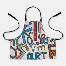 Ápron de impresión en todo el dominio de un alfabe