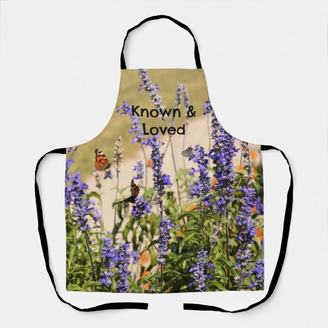 Delantal Apron de impresión floral de amor y conocimiento (Anverso)