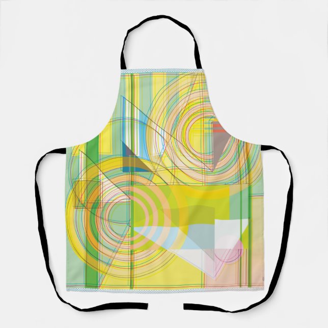 Delantal Apron de impresión general de formas de líneas geo (Anverso)
