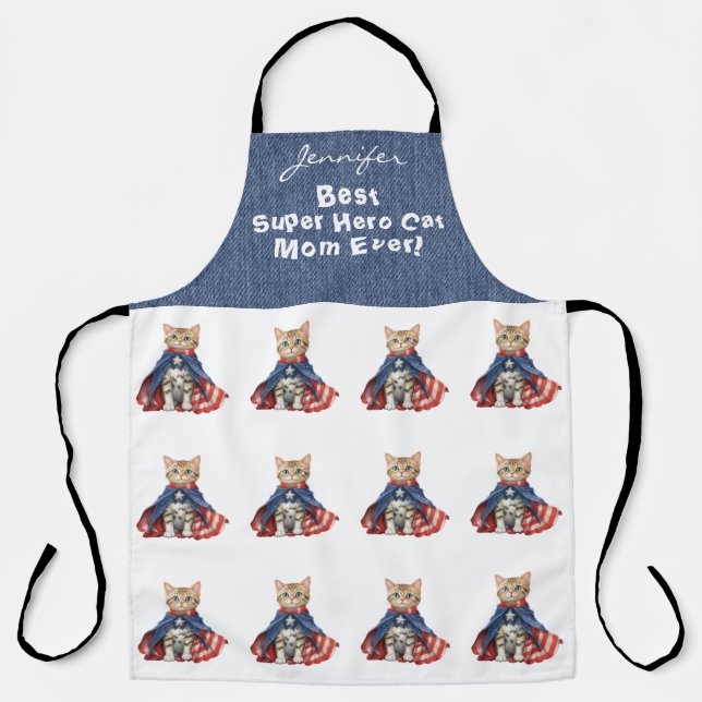 Delantal Apron de impresión general de gato satby divertido (Anverso)