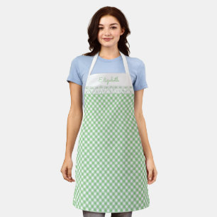 Delantal Aprón de impresión general de Green Gingham