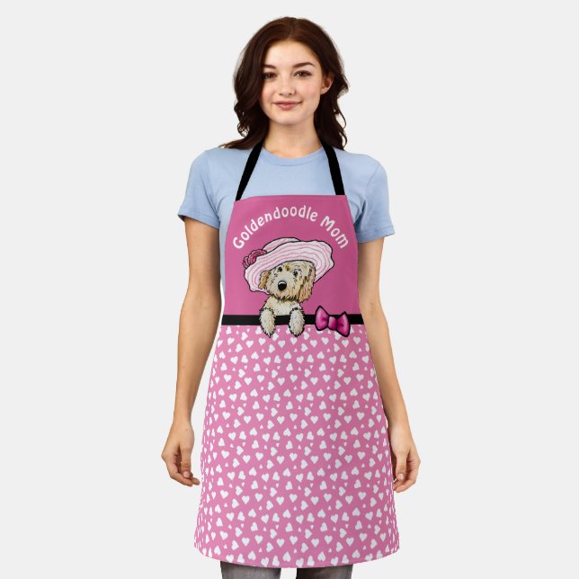 Delantal Apron de impresión general de KiniArt Goldendoodle (Gastado)