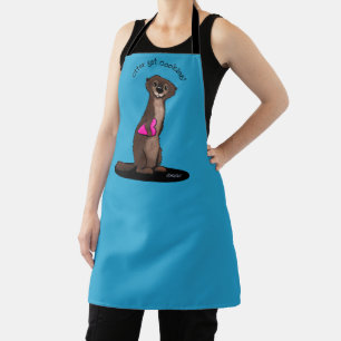 Delantal Apron de impresión general de KiniArt River Otter