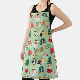 Delantal Apron de impresión general de Navidades personaliz