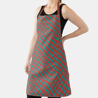 Delantal Apron de impresión general de patrón verde rojo pe