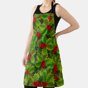 Delantal Apron de impresión general Holly y Berries