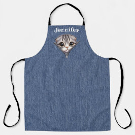 Delantal Apron de impresión general Super Cute Cat