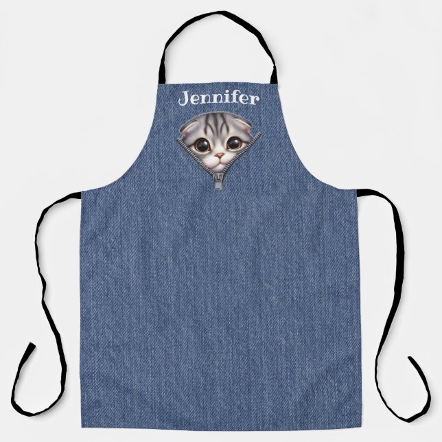 Delantal Apron de impresión general Super Cute Cat (Anverso)