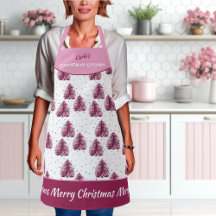 Apron de impresión Girly All-Over con Árbol de Nav