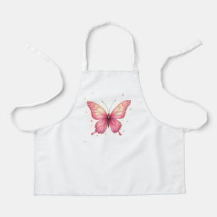 Delantal Apron de impresión integral con mariposa rosa