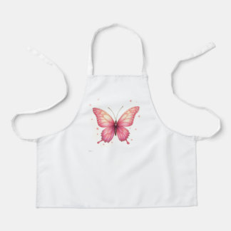 Delantal Apron de impresión integral con mariposa rosa