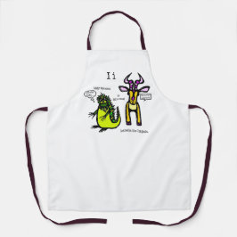 Delantal Apron de impresión integral de Iguana e Impala