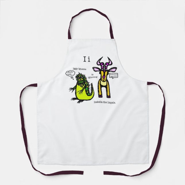 Delantal Apron de impresión integral de Iguana e Impala (Anverso)