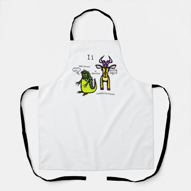 Delantal Apron de impresión integral de Iguana e Impala (Anverso)