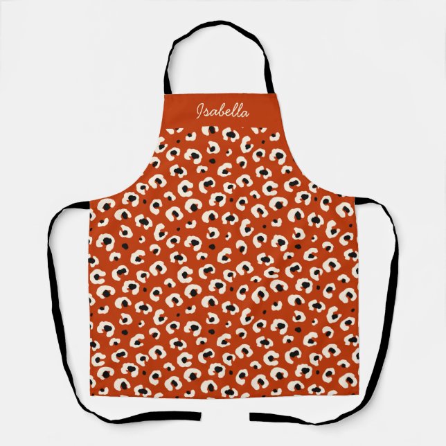 Delantal Apron de impresión Leopardo en negrita personaliza (Anverso)