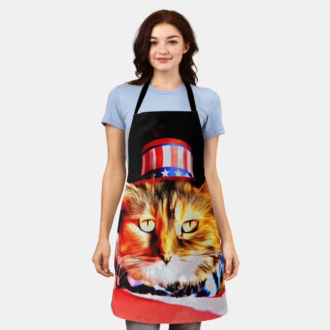 Delantal Apron de impresión Patriótico todo sobre (Gastado)