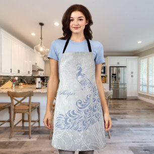 Delantal Apron de impresión personalizado de pavo real azul