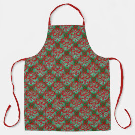 Delantal Apron de impresión rojo y verde navidad