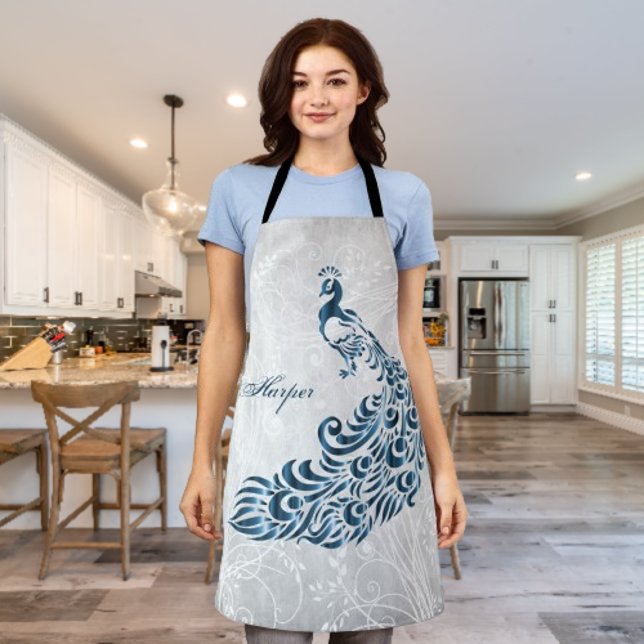 Delantal Apron de impresión todo sobre Blue Peacock persona (Blue Peacock Personalized Apron)