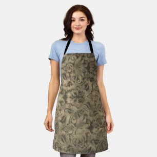 Delantal Apron de impresión todo sobre Brocade de época