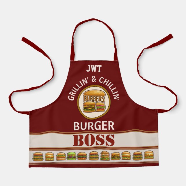 Delantal Apron de impresión todo sobre Burger Boss (Anverso)