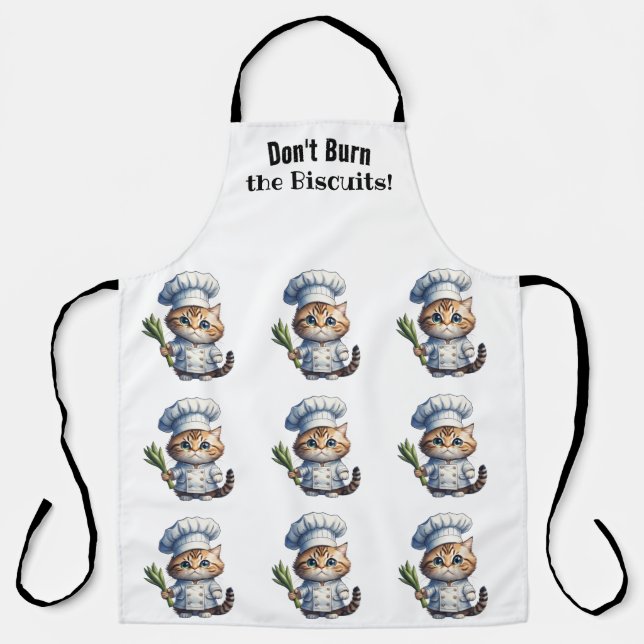 Delantal Apron de impresión todo sobre Chef Gato Divertido (Anverso)