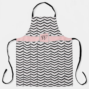 Delantal Apron de impresión todo sobre chevron blanco negro