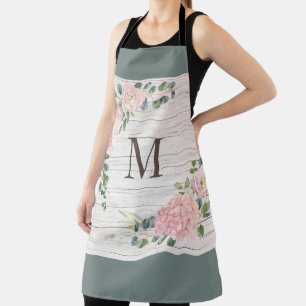 Delantal Apron de impresión todo-sobre con Floral de Madera
