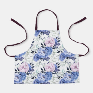 Delantal Apron de impresión todo-sobre con flores de peonía