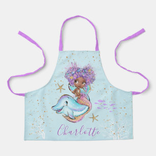 Delantal Apron de impresión todo-sobre de la sirena de beb