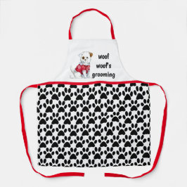 Delantal Apron de impresión todo-sobre de Perro Groomer