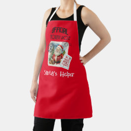 Delantal Apron de impresión todo-sobre de Vintage Santa del
