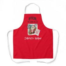 Apron de impresión todo-sobre de Vintage Santa del